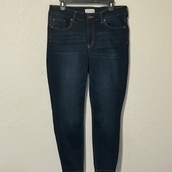 Molly and Isadora Women's size 16W Ankle Skinny Blue Jeans - Picture 6 of 14